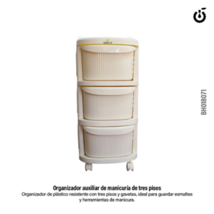 Organizador Auxiliar 3 Estantes con Ruedas Cherimoya