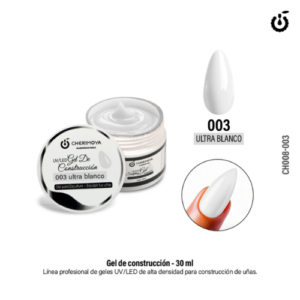 Gel de Construcción 30ml #003 Ultra Blanco Uv/Led Cherimoya
