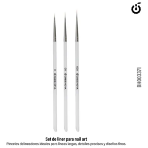 Set de 3 Pinceles Liners Transparente Coldrose/Cherimoya