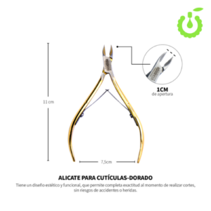 Alicate para Cutículas Dorada 7mm Cherimoya