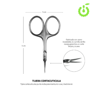Tijera Premium para Cutículas Punta Fina Cherimoya