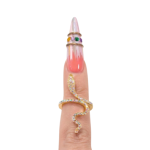Anillo para Foto Serpiente Dorada con Strass